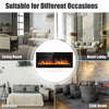 50-inch recessed electric fireplace with adjustable brightness, showcasing 9 flame colors for cozy living spaces.