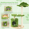 Green cat tree with a cozy condo, raised perch, and sisal scratching posts for indoor cats to explore and relax.