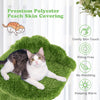 Green cloud-shaped cat tree with cozy polyester peach skin cushion and sisal scratching posts for indoor cats.