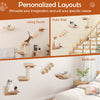 Cat wall furniture set featuring a hammock, 2-step cat tree, and perch for indoor kittens' vertical play and lounging.