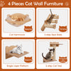 Cat wall furniture set featuring a cozy hammock, 2-step cat tree, and 3-step sisal stairs for indoor play and.