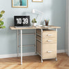 Folding computer desk featuring a sleek design, sturdy construction, and three drawers for organized storage in small.