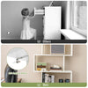 S-shaped 6-tier freestanding bookshelf in white with anti-toppling device, ideal for bedrooms and home offices.