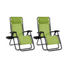 2 Pieces Folding Lounge Chair with Zero Gravity-Green - Gallery View 1 of 5