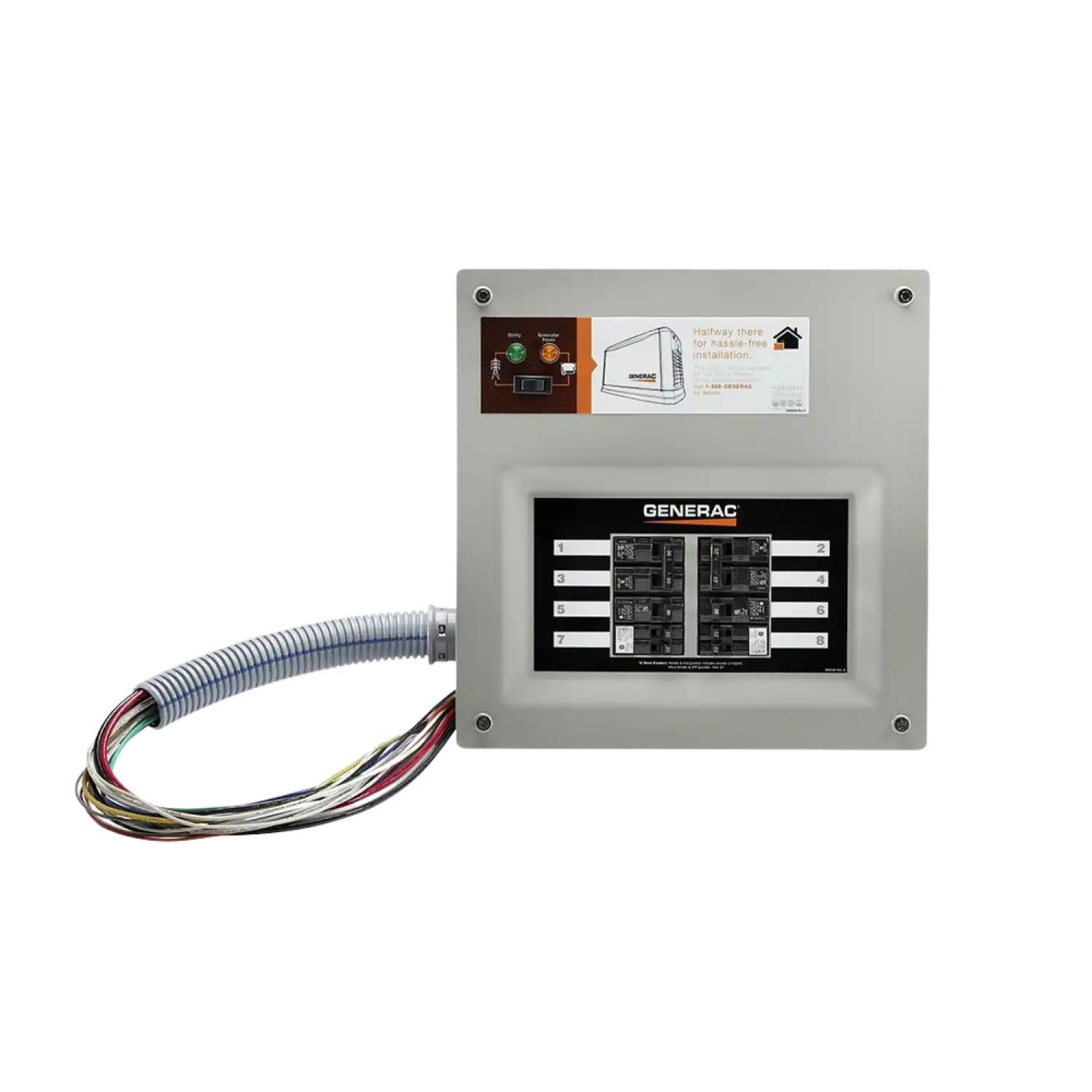 Generac 9854 50-Amp HomeLink Pre-Wired Manual Transfer Switch (10-16 Circuits) New