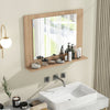 Rectangle Bathroom Mirror with Shelf 23.5 x 17.5 Inch and Wood Frame-Brown - Gallery View 1 of 9