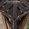 Close-up of the water gutter design on the 12' x 16' double-roof gazebo, ensuring effective rainwater drainage.