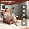 Folding floor chair in brown with 14-position backrest and 5-position headrest, ideal for gaming and relaxation.