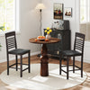 Dining chair set of 2 with gray solid wood frame and footrests, perfect for dining rooms and kitchens.