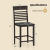 Gray dining chair with slatted backrest, solid rubber wood frame, and footrest, ideal for dining rooms and kitchens.