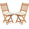 Patio Folding Chairs Set of 2 with Soft Seat Cushion-B - Gallery View 1 of 4