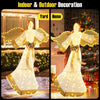 5.2 feet pre-lit Christmas angel with halo wings, 180 warm white LED lights, perfect for indoor and outdoor decoration.