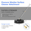 16-inch pressure washer surface cleaner attachment with two extension wands for efficient outdoor cleaning.