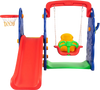 3-in-1 Junior Children Freestanding Design Climber Slide Swing Seat Basketball Hoop