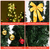 Cactus design 6 ft artificial Christmas tree with 120 LED lights, yellow bowknot, and two-color ball ornaments.