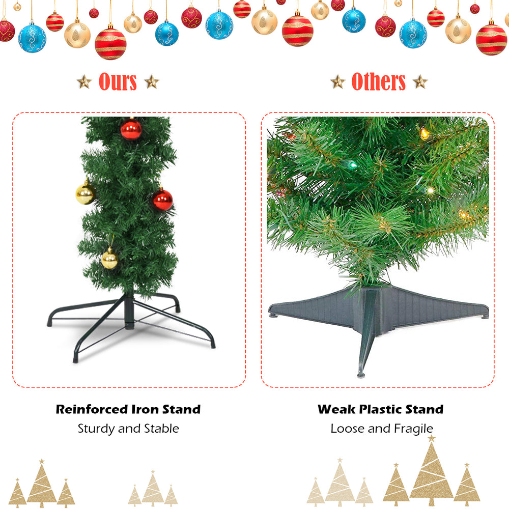 6 feet artificial cactus Christmas tree with LED lights and sturdy iron stand, perfect for festive home decoration.