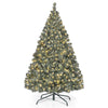 4.5 feet pre-lit artificial Christmas tree with 200 warm white LED lights, featuring a sturdy metal base for indoor.
