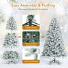 6 feet flocked Christmas tree with 600 branch tips, easy assembly in 3 sections, ideal for festive home decor.