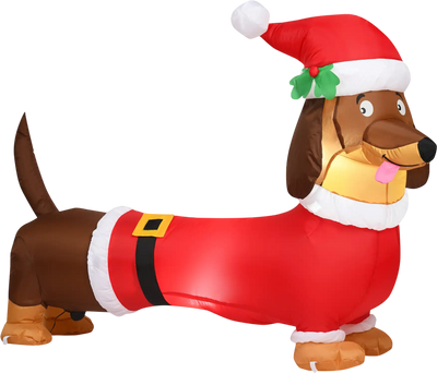 Costway 5' Inflatable Christmas Dog w/ LED Lights 09732418 New