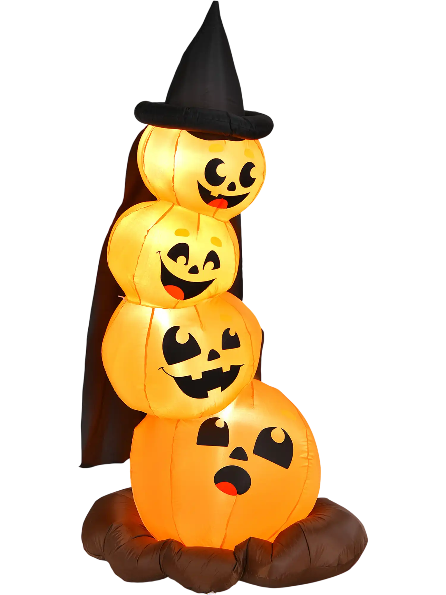 Costway 7' Halloween Inflatable Pumpkin Combo Witch Hat LED Lights 02579643 New