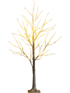 Pre-lit 4 ft white twig birch tree with 48 warm LED lights, perfect for festive indoor holiday decoration.