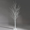 Pre-lit 4 ft white twig birch tree with 48 LED lights, featuring bendable branches for customizable holiday decor.