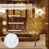 Pre-lit 4 ft white birch tree with 48 LED lights, flexible branches, and natural bark texture for festive indoor.