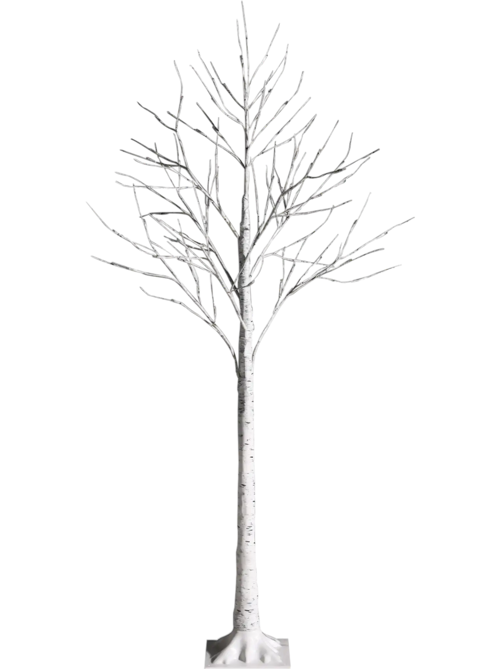 5 Feet Pre-lit White Twig Birch Tree with 72 LED Lights for Christmas