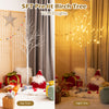 5FT pre-lit white twig birch tree with 72 LED lights, featuring bendable branches for customizable holiday decor.