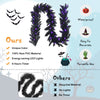 9 feet pre-lit Halloween garland with 50 purple LED lights, made of PVC, waterproof, perfect for festive decoration.