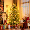 Pre-lit 7 ft artificial Christmas tree with app-controlled LED lights, featuring a full-bodied design for festive.
