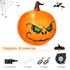 4 feet Halloween inflatable pumpkin with LED light, featuring a scary face, perfect for indoor and outdoor decoration.