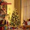 Pre-lit Snow Flocked Christmas Tree with Red Berries and LED Lights-6 ft - Gallery View 1 of 13