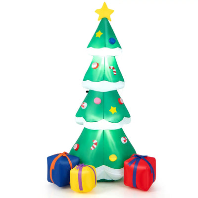 Costway 6' Blow Up Christmas Tree w/ 3 Gift Boxes Inflatable 12356978 New