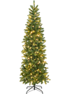 6 Feet Pre-Lit Artificial Christmas Pencil Tree with 648 PVC PE Branch Tips
