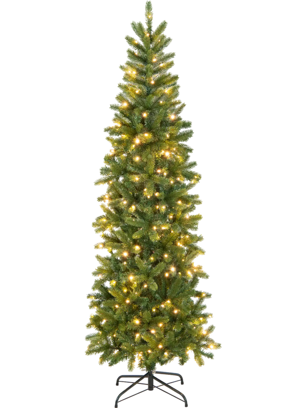 6 Feet Pre-Lit Artificial Christmas Pencil Tree with 648 PVC PE Branch Tips