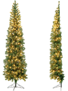 7 Feet Prelit Half-Shape Christmas Tree with 150 Lights