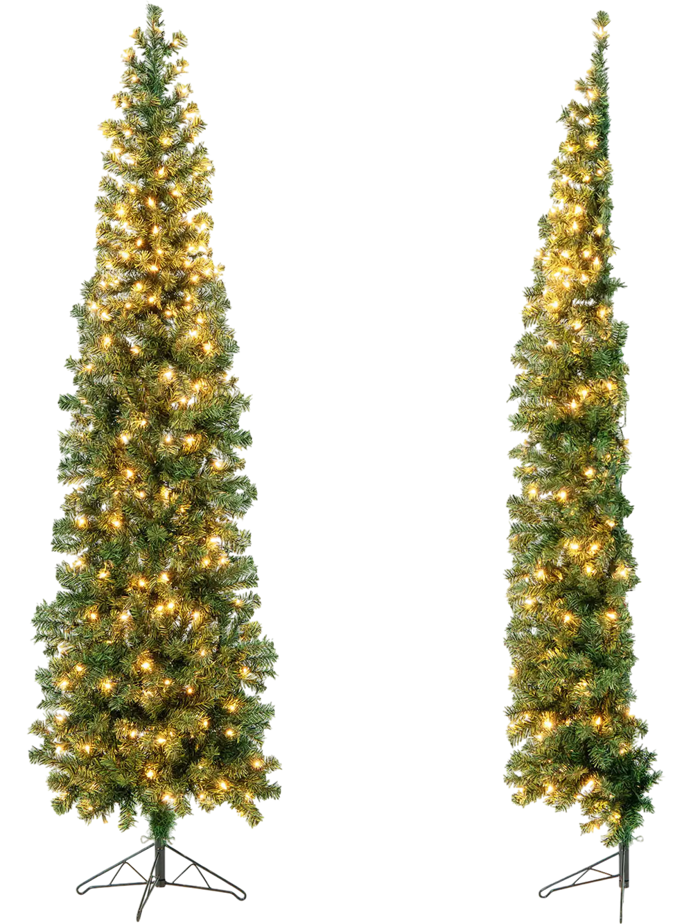 7 Feet Prelit Half-Shape Christmas Tree with 150 Lights