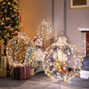 Three decorative golden LED light balls with warm and white lights, perfect for festive indoor or outdoor displays.