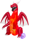 8 Feet Halloween Inflatables Blow-up Red Dragon with Wings Skull
