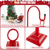 68-inch red musical Christmas street lamp post with snow globe lantern, featuring festive scene and stable wide base.