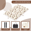 Foldable full-size futon mattress with washable cover, featuring a bear pattern, ideal for camping and easy transport.