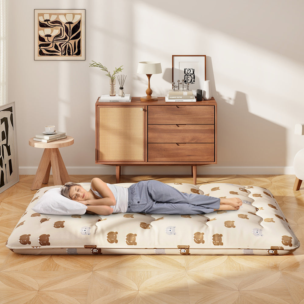 Foldable Futon Mattress with Washable Cover and Carry Bag for Camping-Full Size - Gallery View 1 of 10