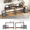 Computer desk with reversible storage drawer, industrial style, featuring USB ports and a spacious desktop for.