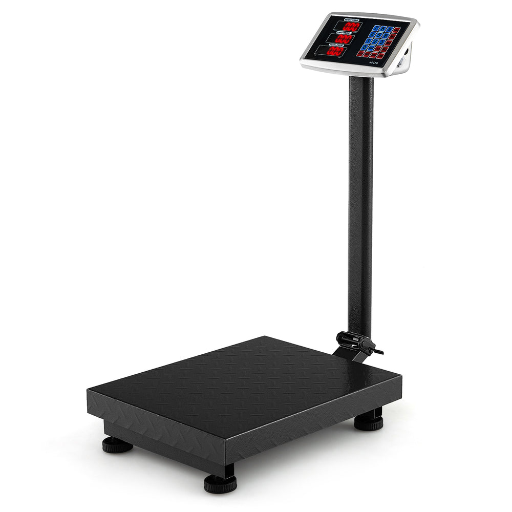 Digital platform scale with price calculator, sturdy metal construction, user-friendly LED screen, ideal for various.