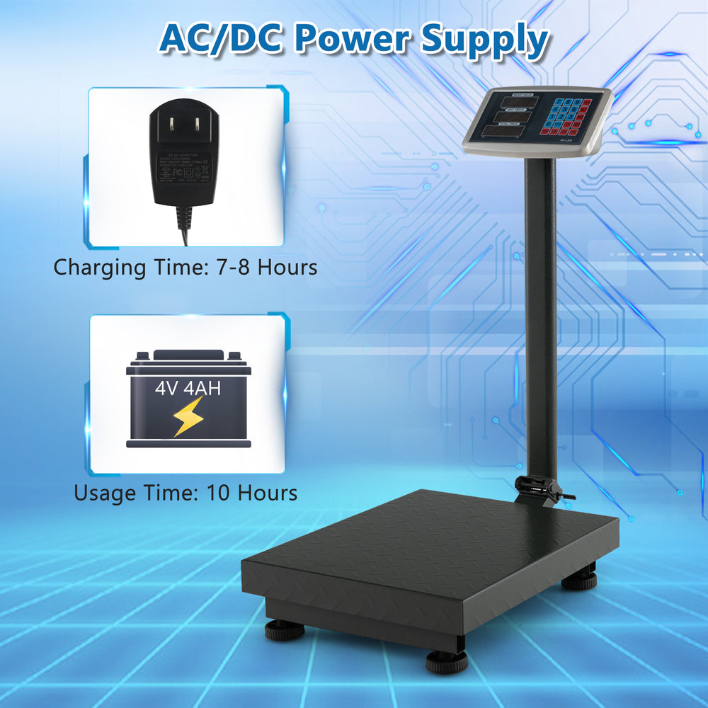 Computing digital platform scale with price calculator, sturdy metal construction, user-friendly LED screen for.
