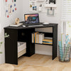 Corner Computer Desk Triangle Writing Workstation with Storage Shelf-Black - Gallery View 1 of 13
