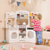 Corner Wooden Play Kitchen with Coffee Machine and Slide for Kids-White - Gallery View 1 of 11