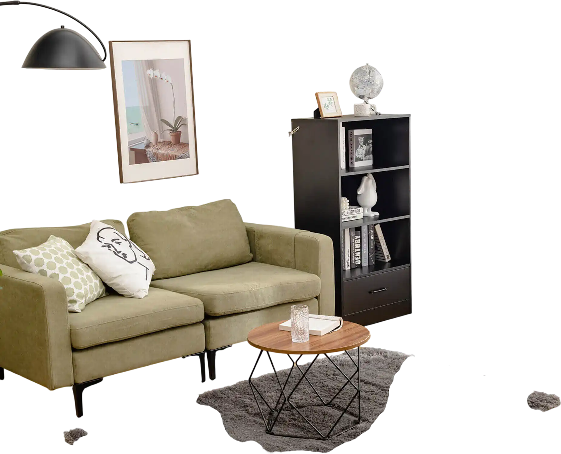 Costway Modern Soft Shag Rug 4x6' Non-Slip Grip Dots 75269813 New