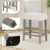 Modern counter height bar stool with rubber wood legs, plush sherpa fabric, and sturdy footrest for kitchen or dining.